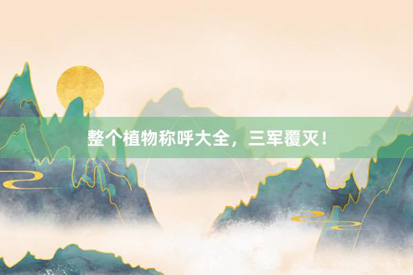 整个植物称呼大全，三军覆灭！
